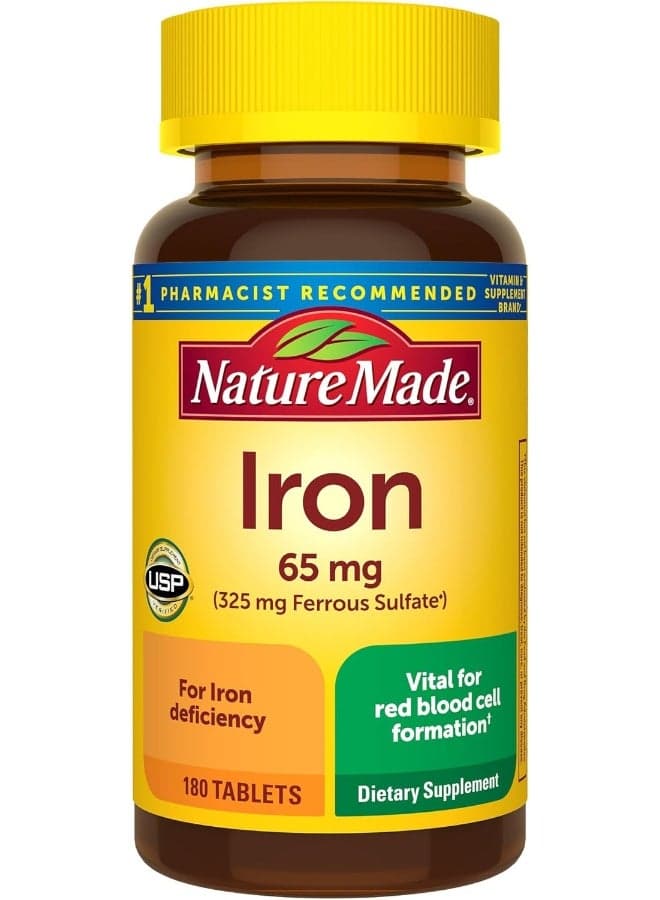 Iron 65 mg (325 mg Ferrous Sulfate) 180 Tablets