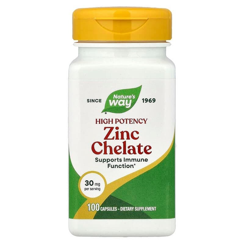 Zinc Chelate High Potency 100 Capsules Packaging May Vary