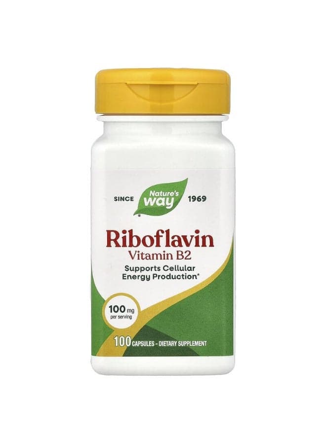 Riboflavin Vitamin B2, 100 mg, 100 Capsules Packaging May Vary