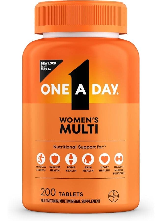 One A Day Women’s Multivitamin with Vitamin A, C, D, E and all 8 B vitamins, Calcium, Vitamins for Women, for Bone Health, Skin Health & Immune Health Support , 200 Count