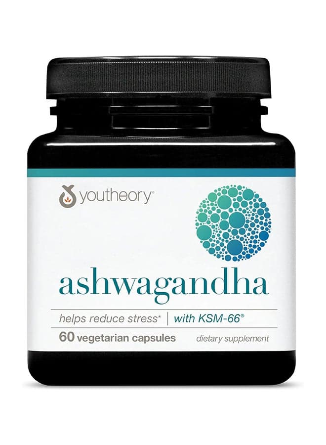 Ashwagandha Helps Reduce Stress With KSM-66 - 60 Vegetarian Capsules - Dietary Supplement