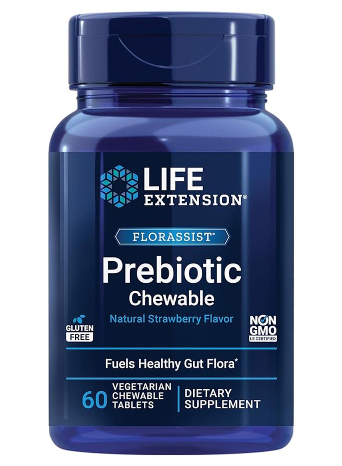 Natural Strawberry Flavour Florassist Prebiotic Chewable - 60 Tablets