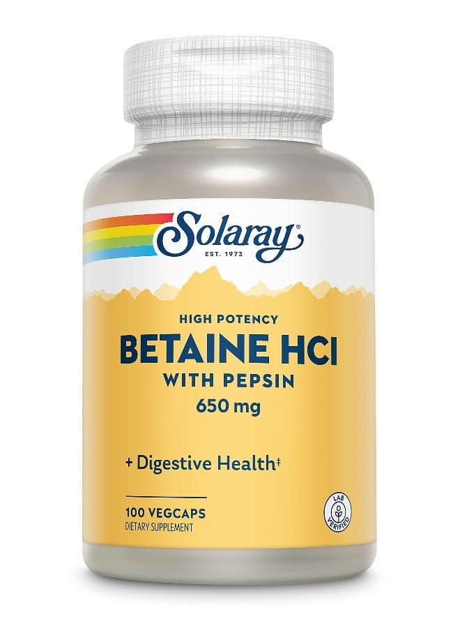High Potency Betaine HCI, 650mg - 100 VegCaps