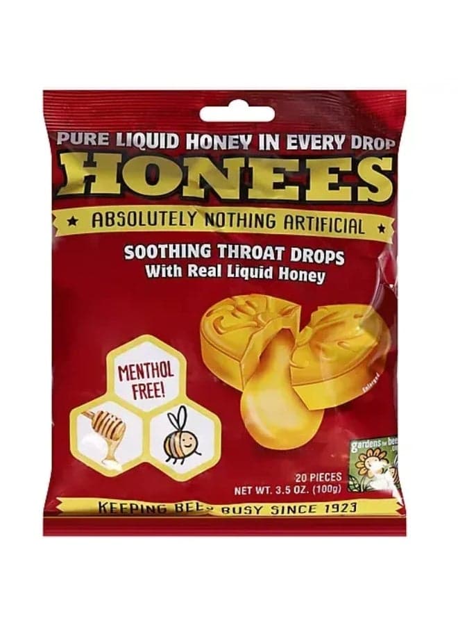Soothing Throat Drops With Real Liquid Honey 20 Pieces 3.5 Oz Packaging May Vary