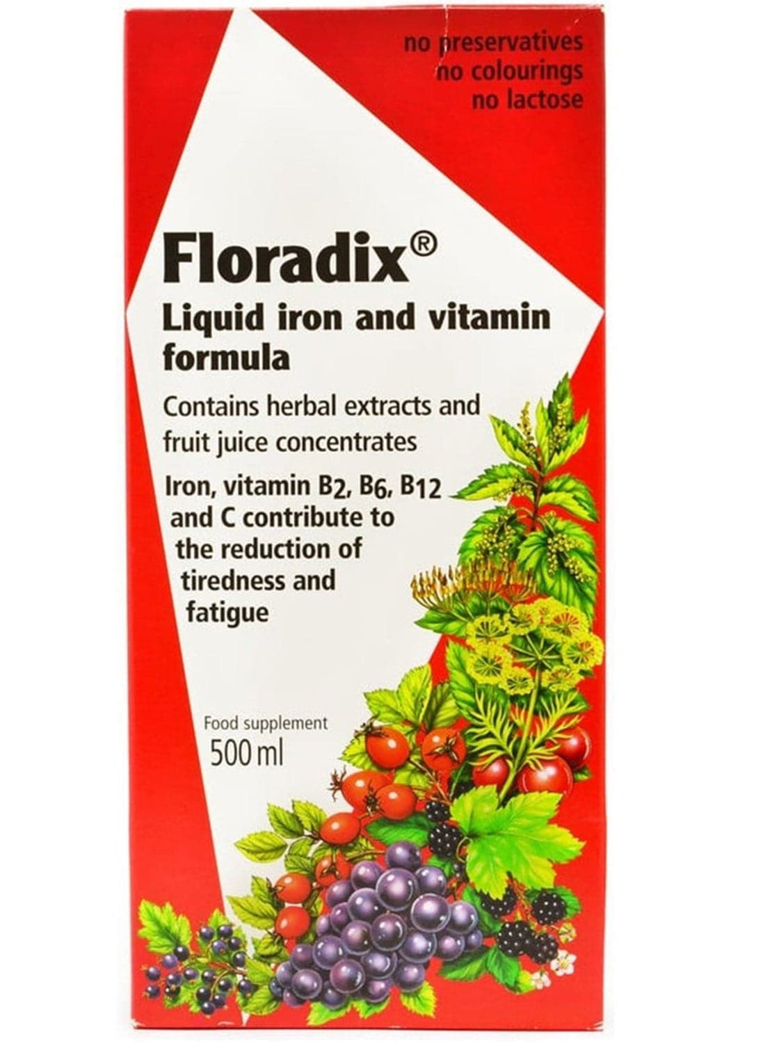 Floradix Iron And Herbs Supplement Liquid Formula 500 ml Packaging May Vary