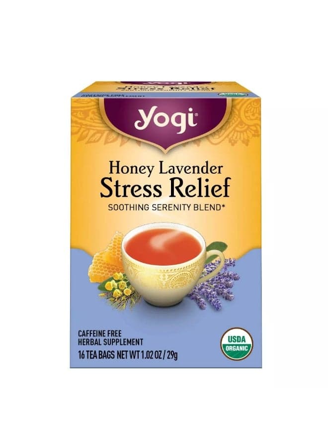Honey Lavender Stress Relief, 16 Tea Bags Packaging May Vary