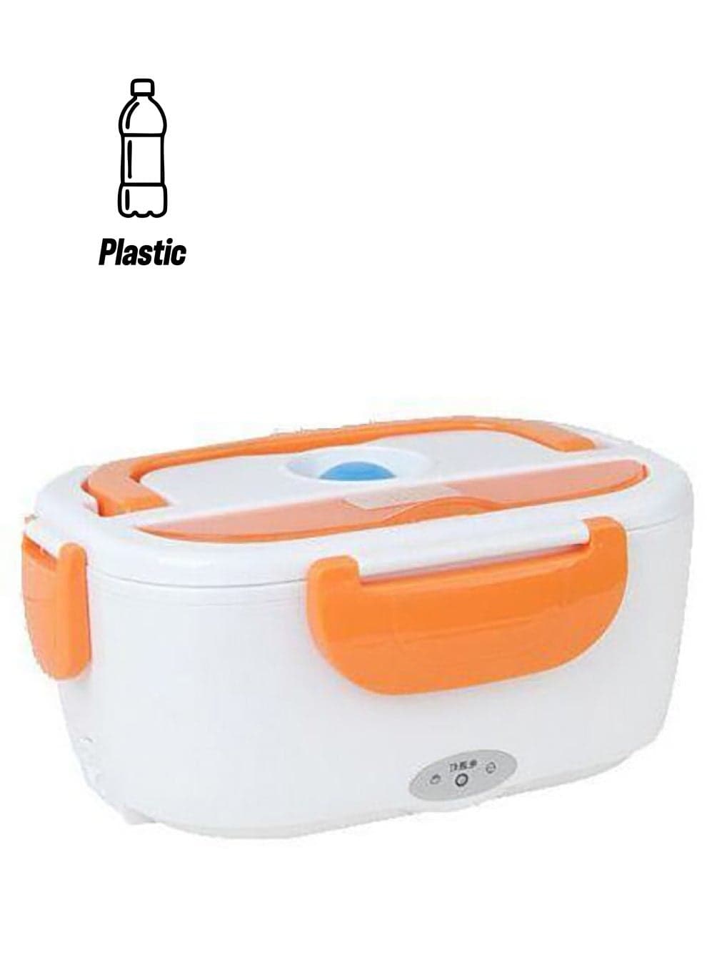 Multi-Function Electric Heating Lunch Box Orange/White 10x5x10cm
