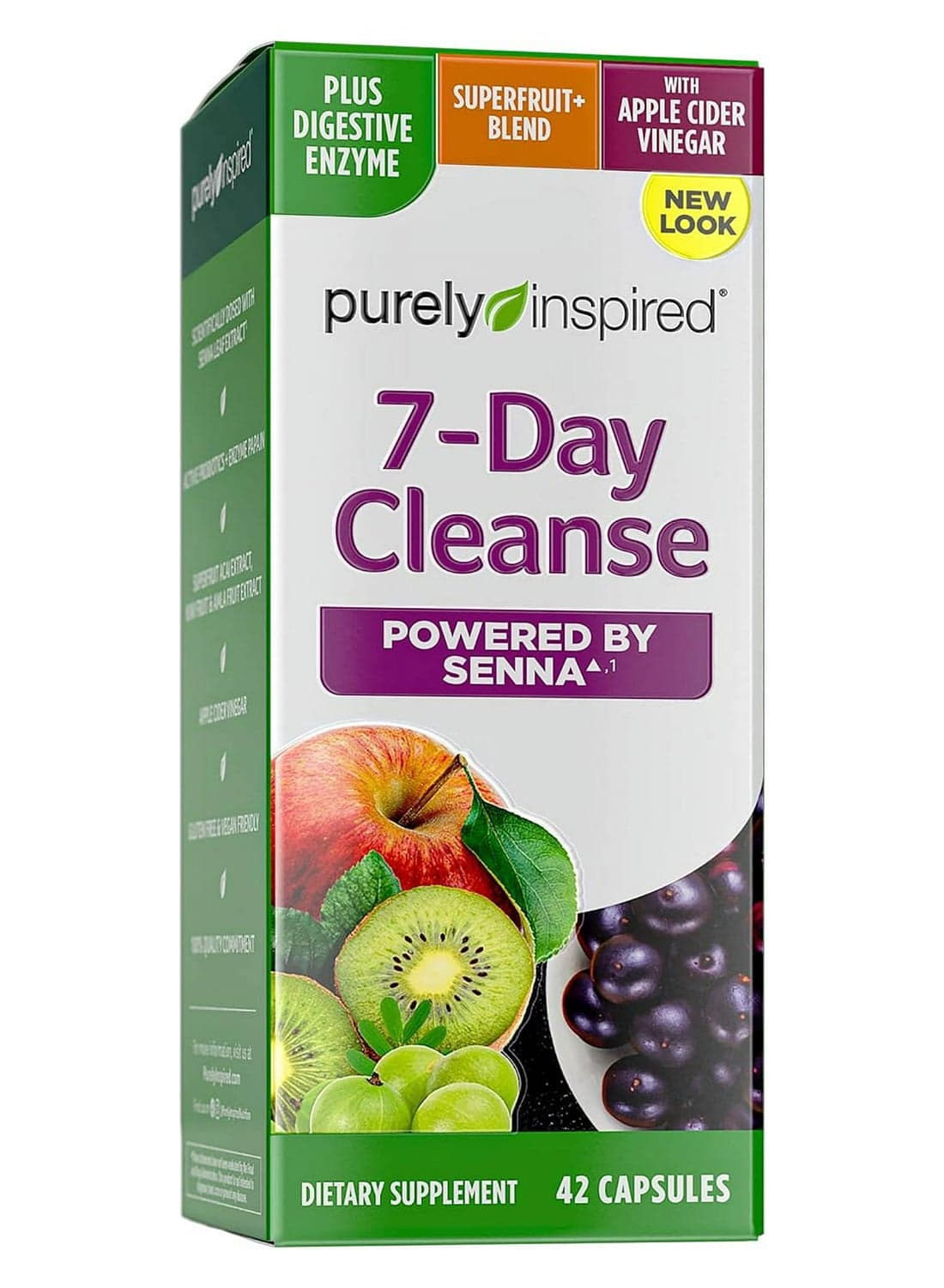 Purely Inspired 7-Day Cleanse Powered by Senna 42 Capsules Packaging May Vary