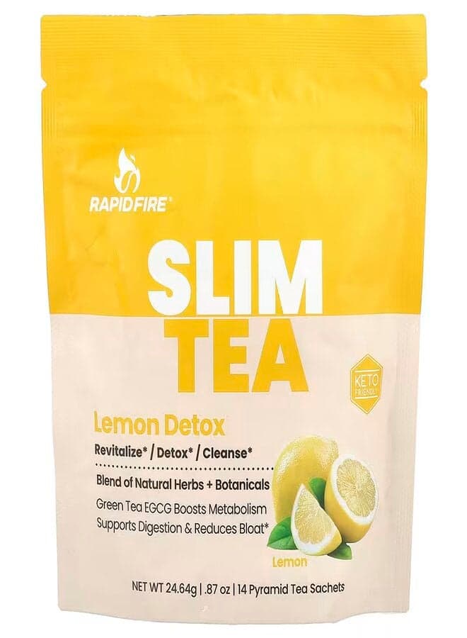 Slim Tea 14 Day Real Lemon Flavour Herbal Teatox Matcha Tea Bag