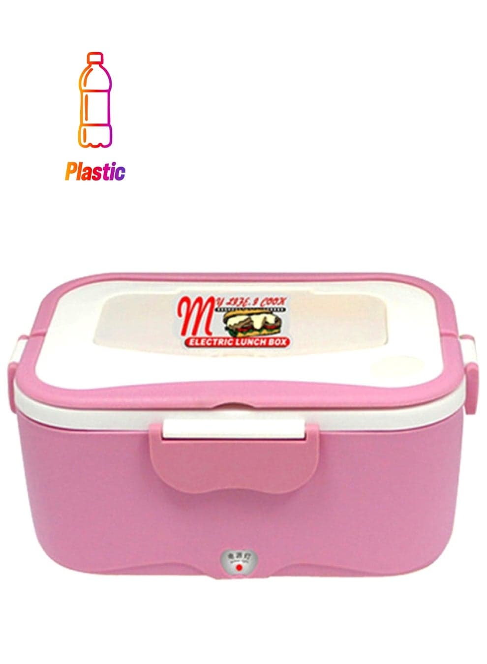 Electric Heating Lunch Box Pink/White