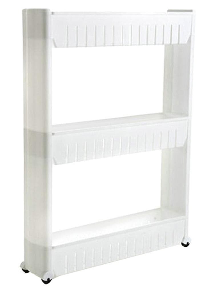 3-Tier Portable Trolley Storage Rack Organizer White