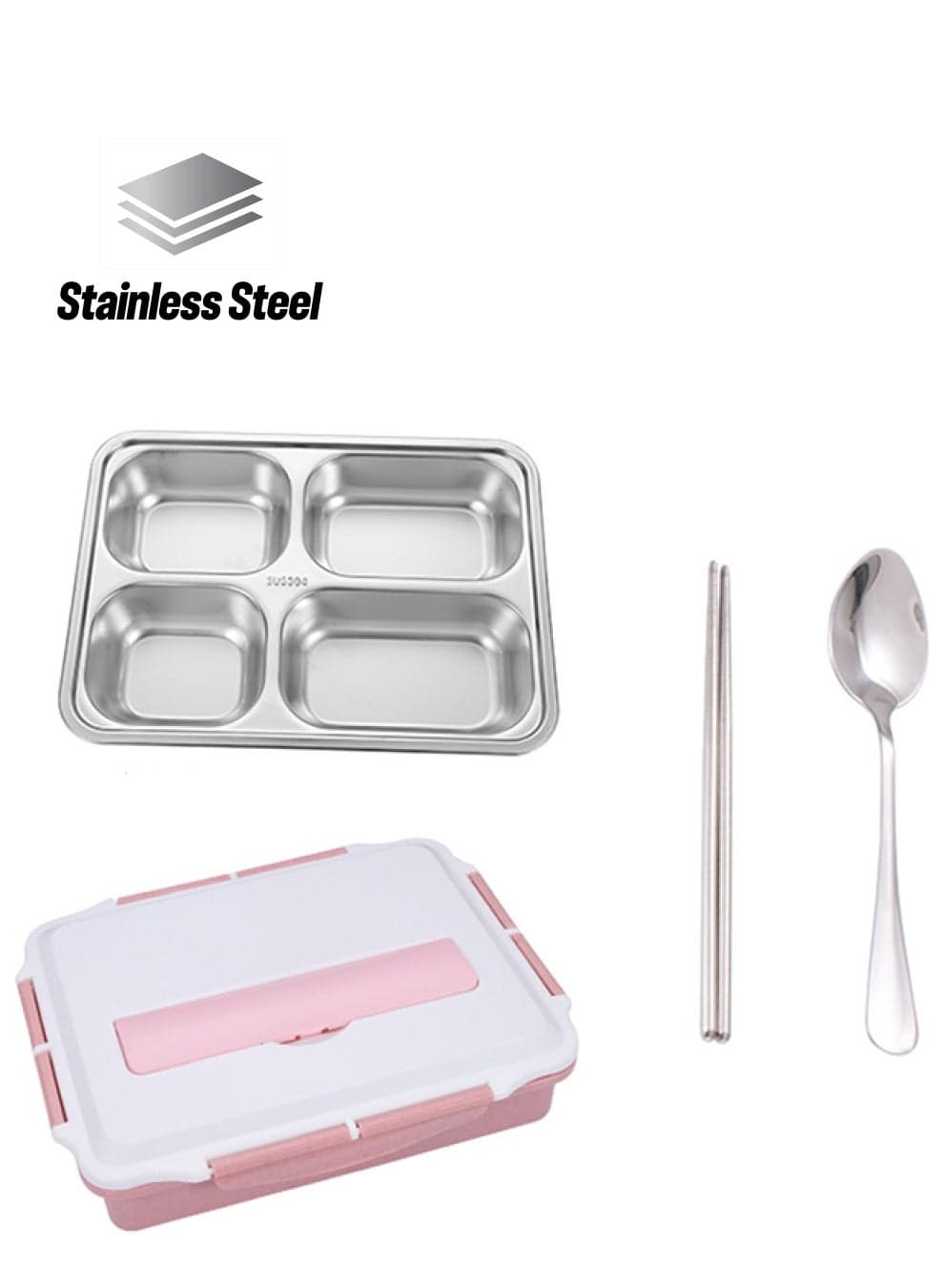 Shell Insulation Student Lunch Box Kit Pink/Silver/White 30 x 24cm