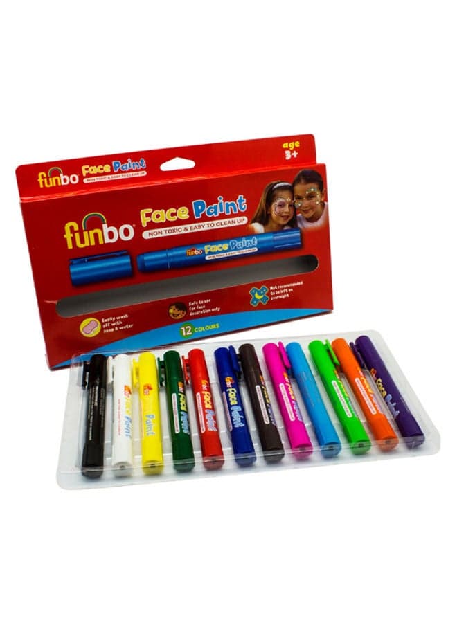12 Colors Professional Face Painting Tubes Kits Multicolour