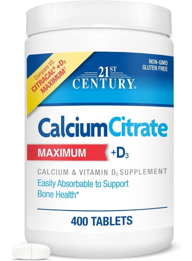 Calcium Citrate Maximum + D3, 400 Tablets