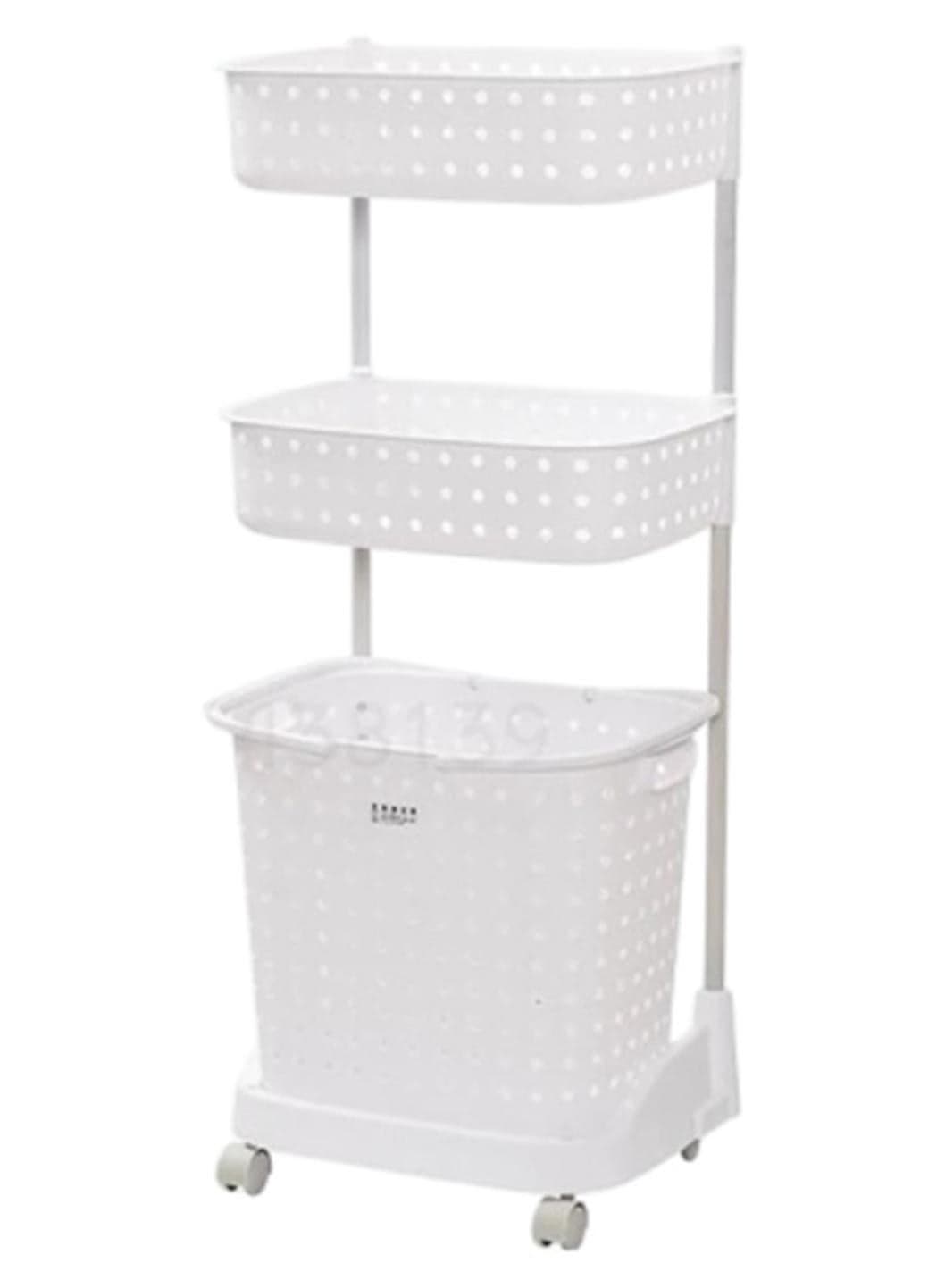 Floor Removable Laundry Storage Rack White 45x26x80cm
