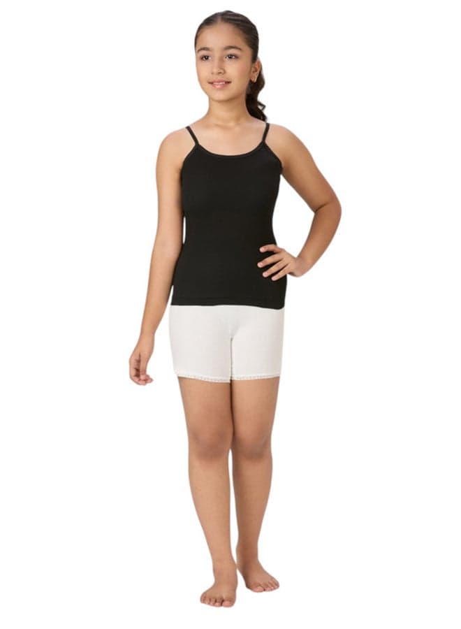 Girls 100% Combed Cotton Skin Friendly Camisole Vest Tank Top - Black (1Pc Pack) Black