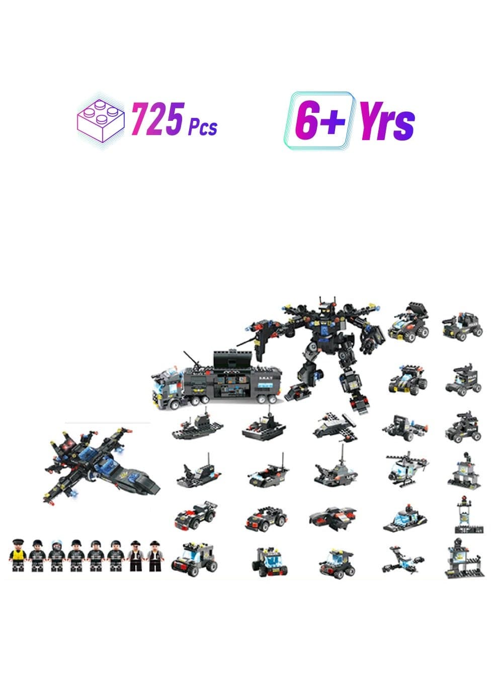 LX.A321 725- Pieces Robocop Building Blocks 725 6+ Years