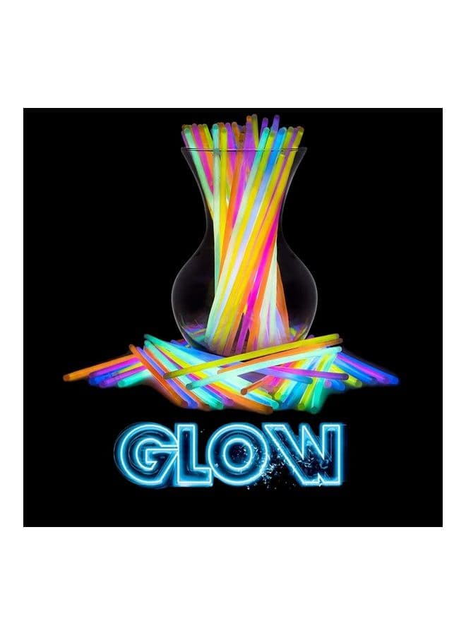 100 Pieces Glow In The Dark Sticks With 100 Connectors 8inch