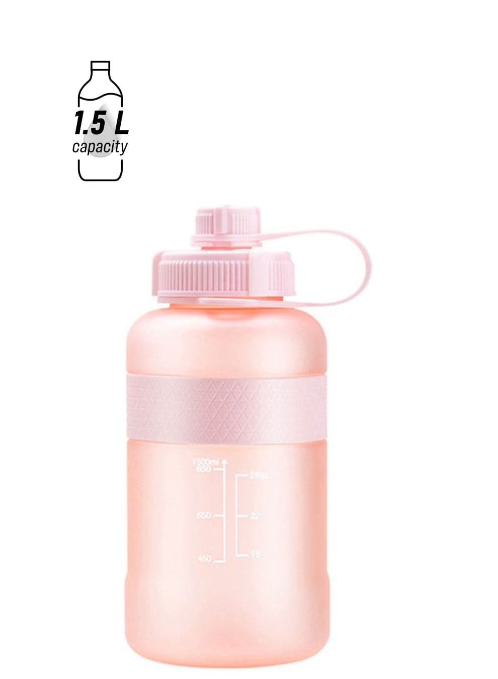 Plastic Water Bottle Pink/White 23.9cm