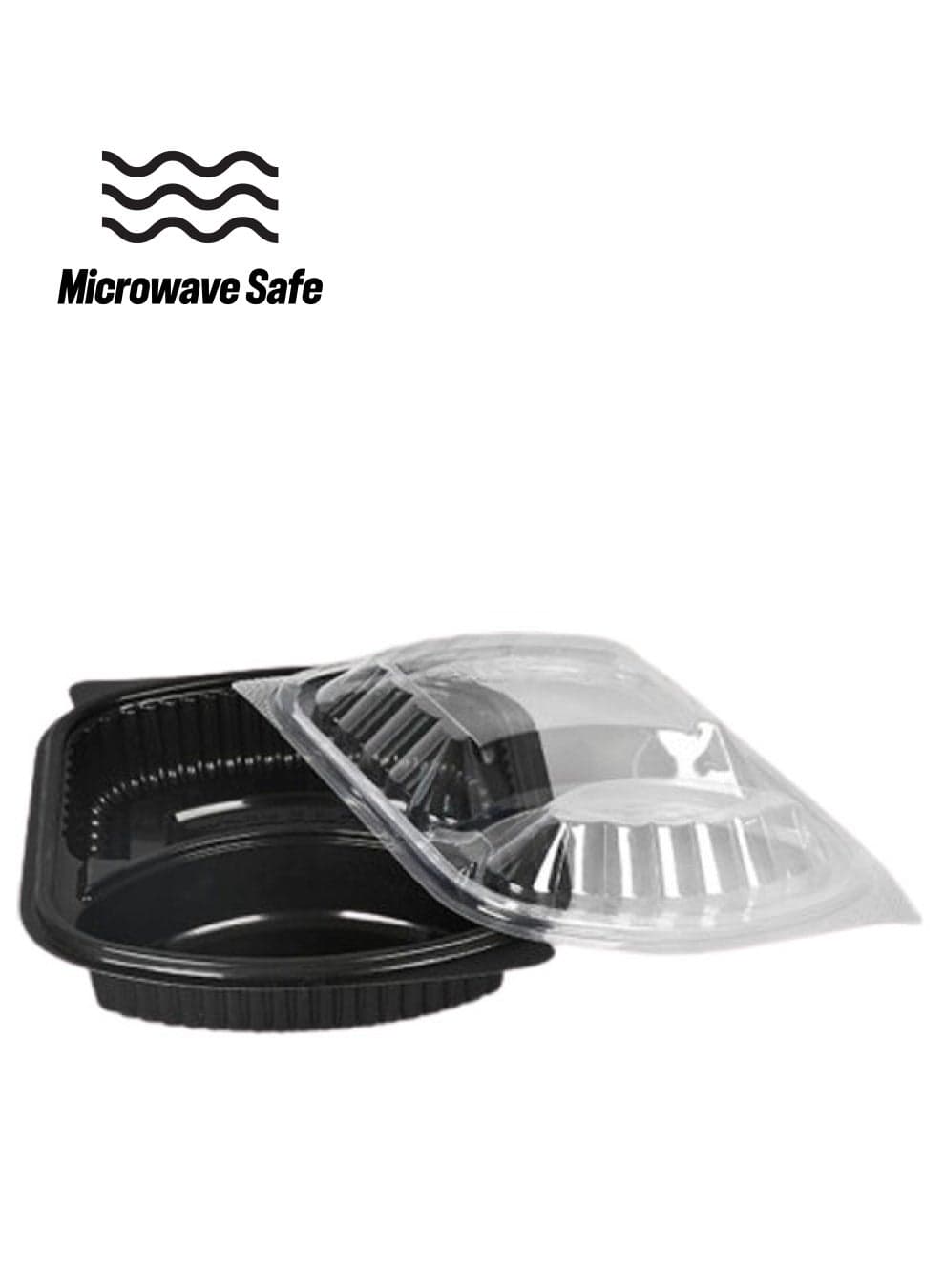 5-Piece Food Storage Containers With Lids Black/Clear 1Liters