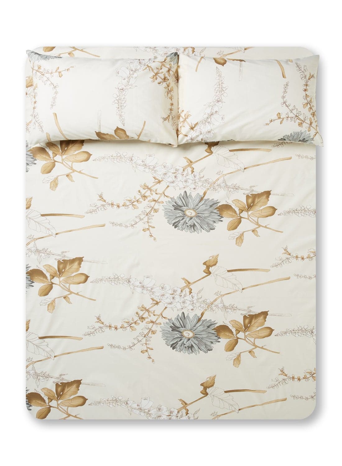3-Piece 180 Thread Count Premium Collection Queen Size Bedsheet And Pillow Case Set Includes 1xFlat Bedsheet 240x254cm,2xPillow Cases Cotton Multicolour 50x75cm