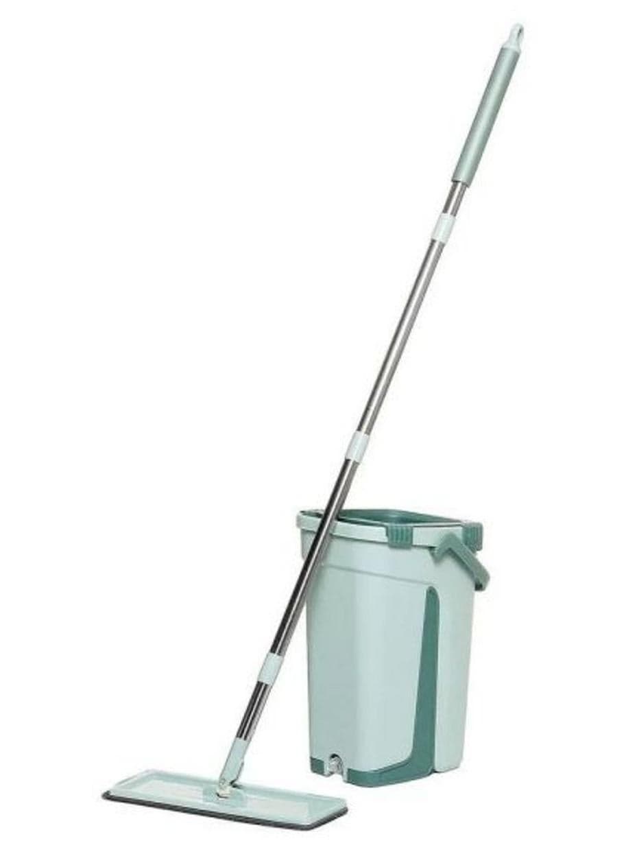 Microfiber Flat Mop With Bucket kit Green