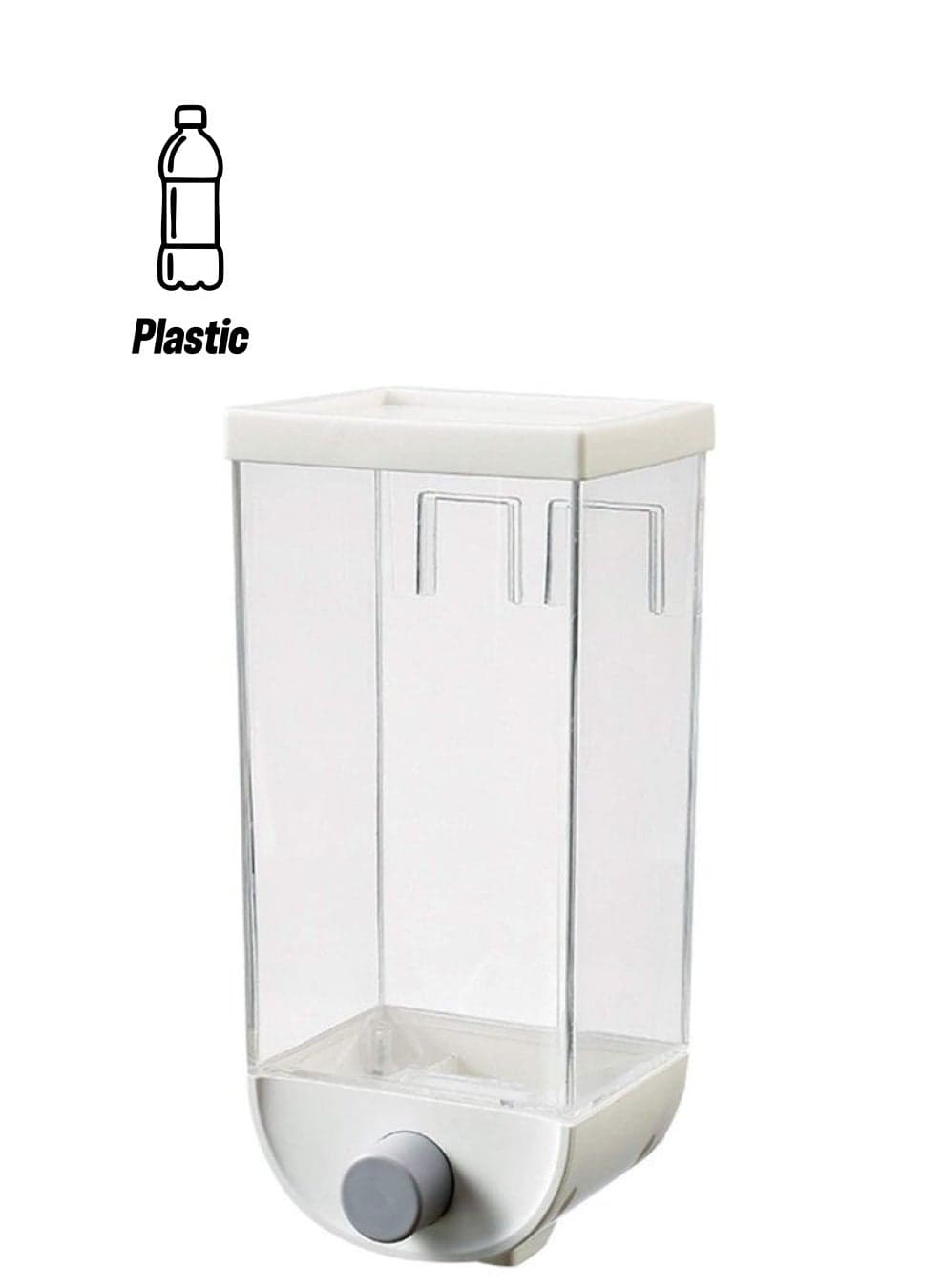 1500ML Dry Food Nail Free Cereal Dispenser White/Clear 9cm