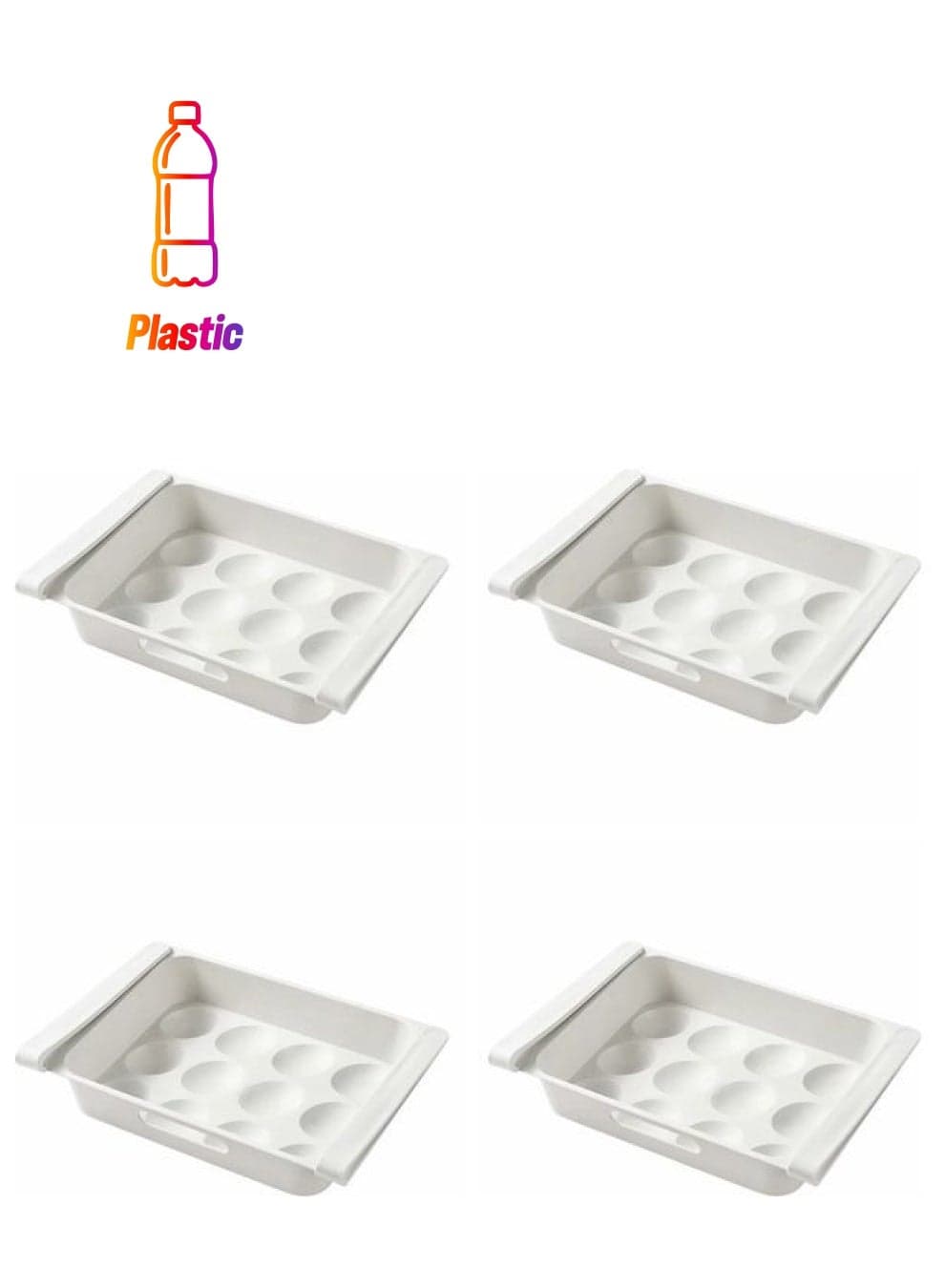 4-Piece Eggs Storage Box White 26 x 18 x 5cm