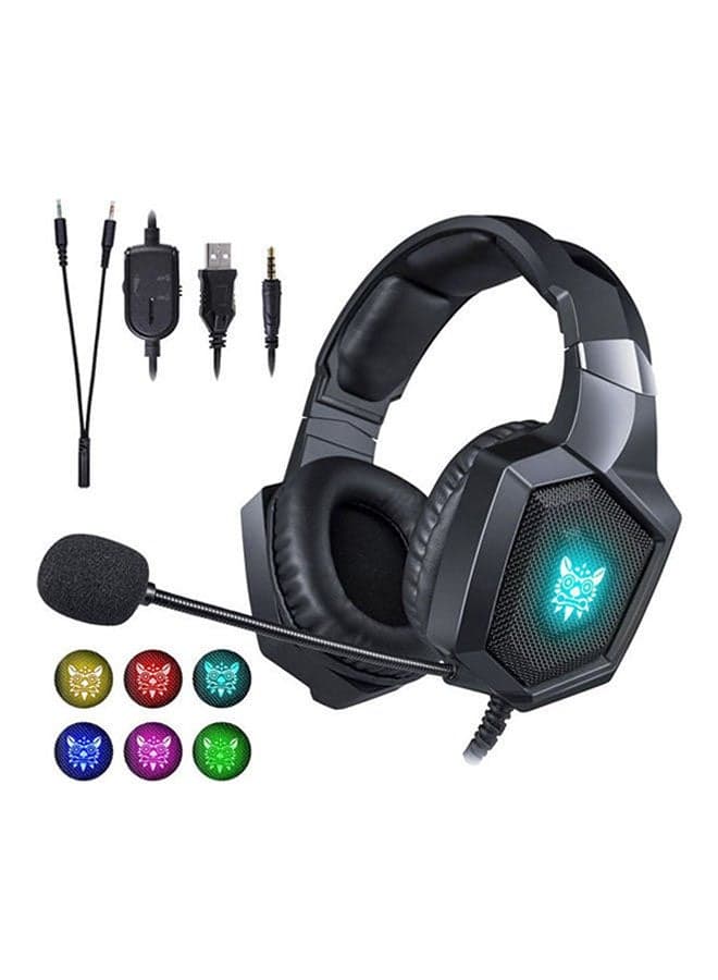 K8 RGB Gaming Headset 7.1 Surround Sound Noise Canceling Mic ,PC , PS4-3 , Mobile And Xbox
