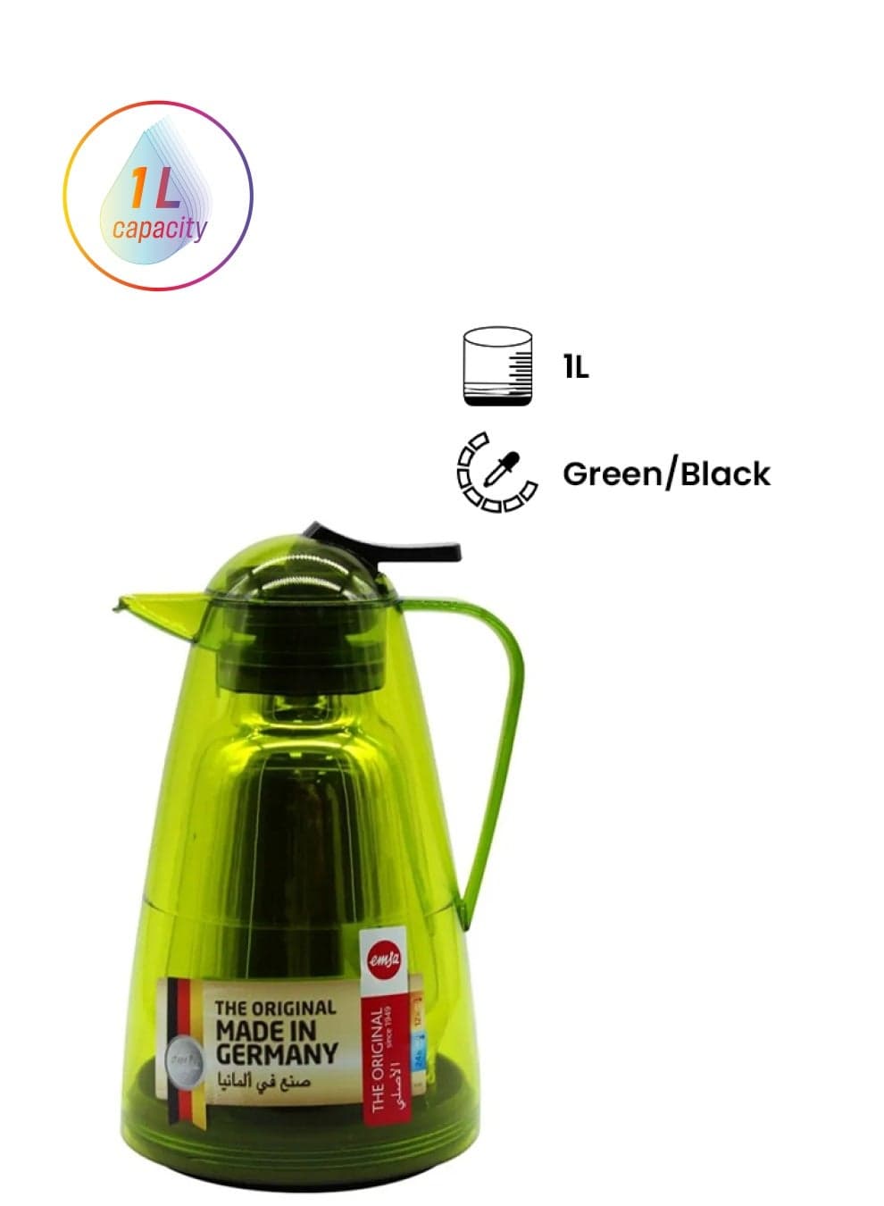 Salsa Quick Tip Vacuum Flask Green/Black