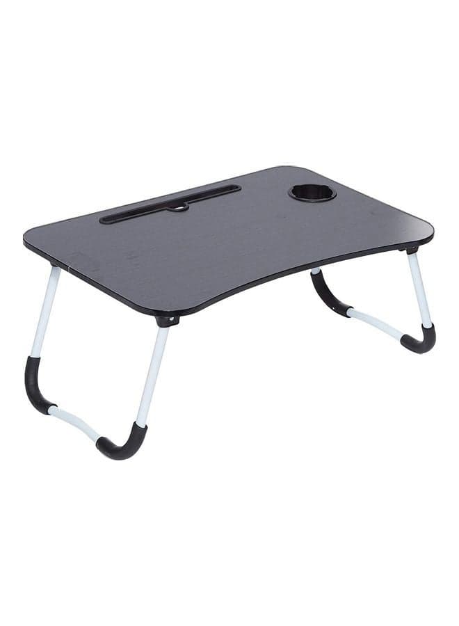 Portable Folding Laptop Table With iPad And Cup Holder 60x40x30 Black