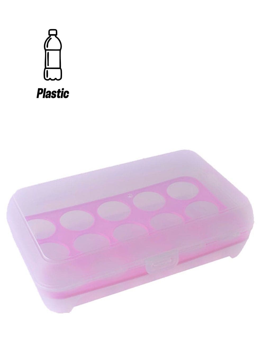 15 Grid Egg Storage Box For Refrigerator Clear/Pink 26x17x7cm