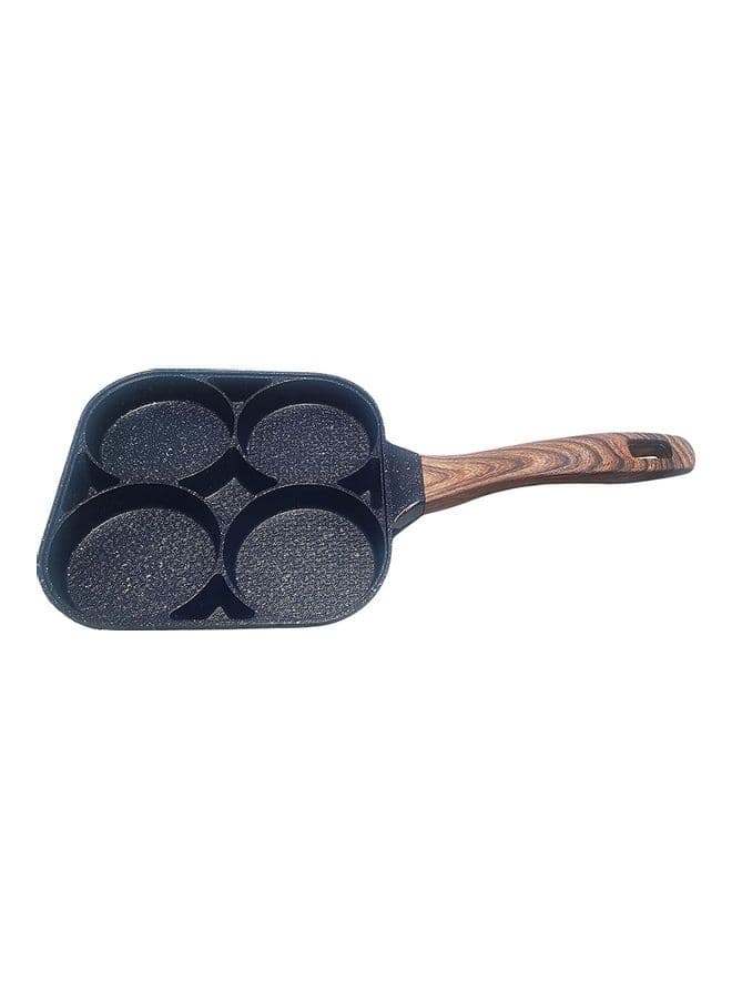 Non-Stick Wooden Handle Frying Pot Black/Brown 37x19x3cm