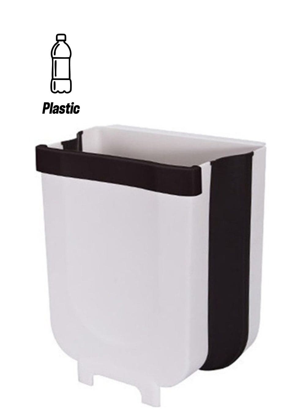 Portable Hanging Kitchen Trash Can White/Black 30x26x18cm