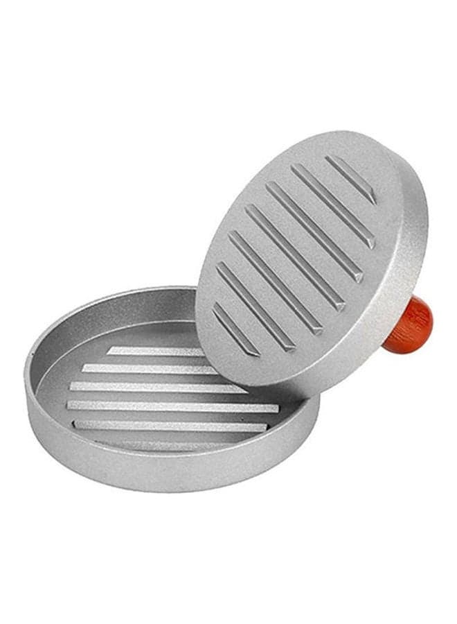 Aluminium Burger Press With Wooden Handle Silver 34.8cm