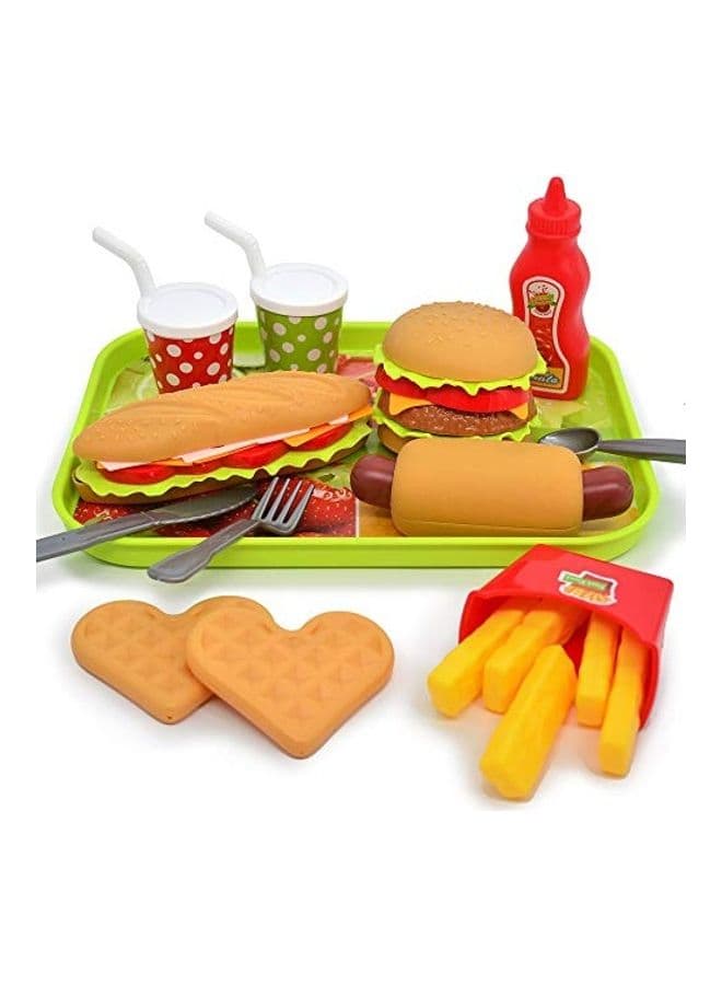 18-Piece Tableware Fast Food Pretend Play Set