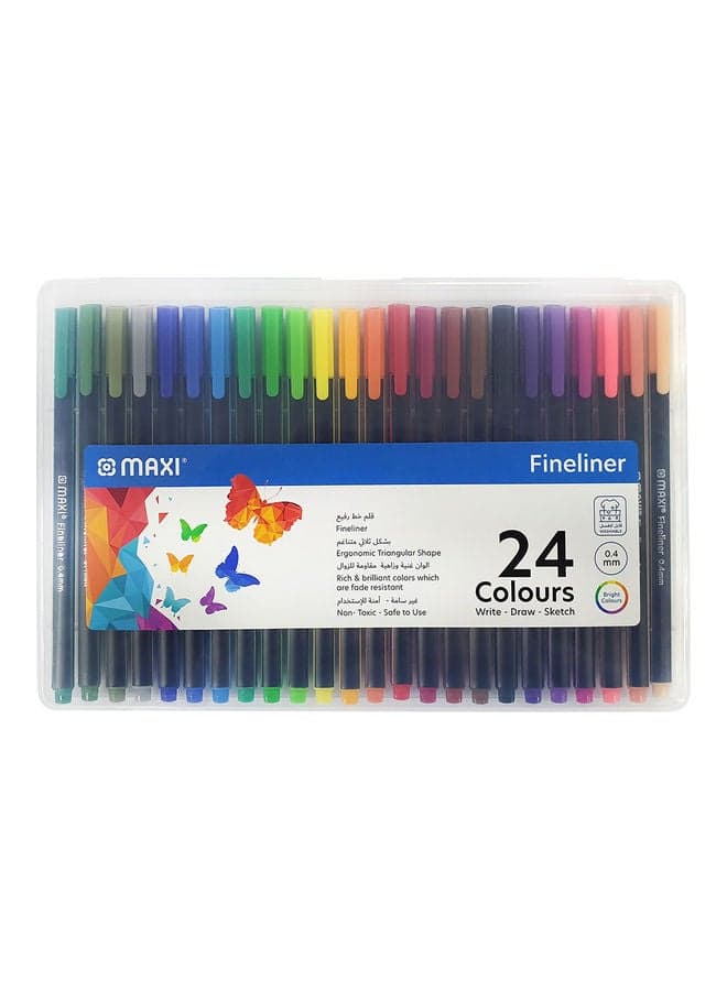 24-Piece Fineliner Pens Multicolour