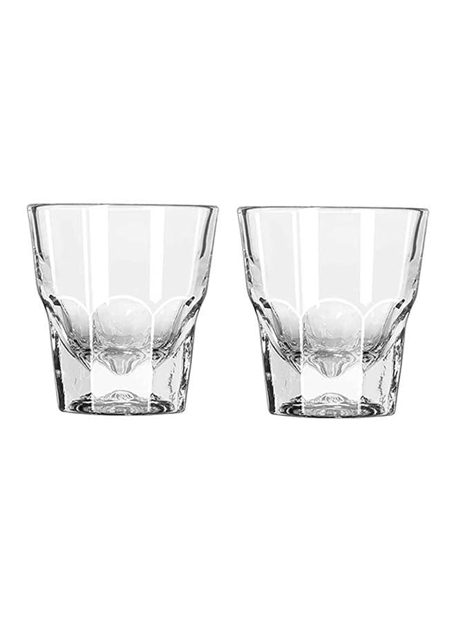 2-Piece Cortado Glass Cup Clear 133ml