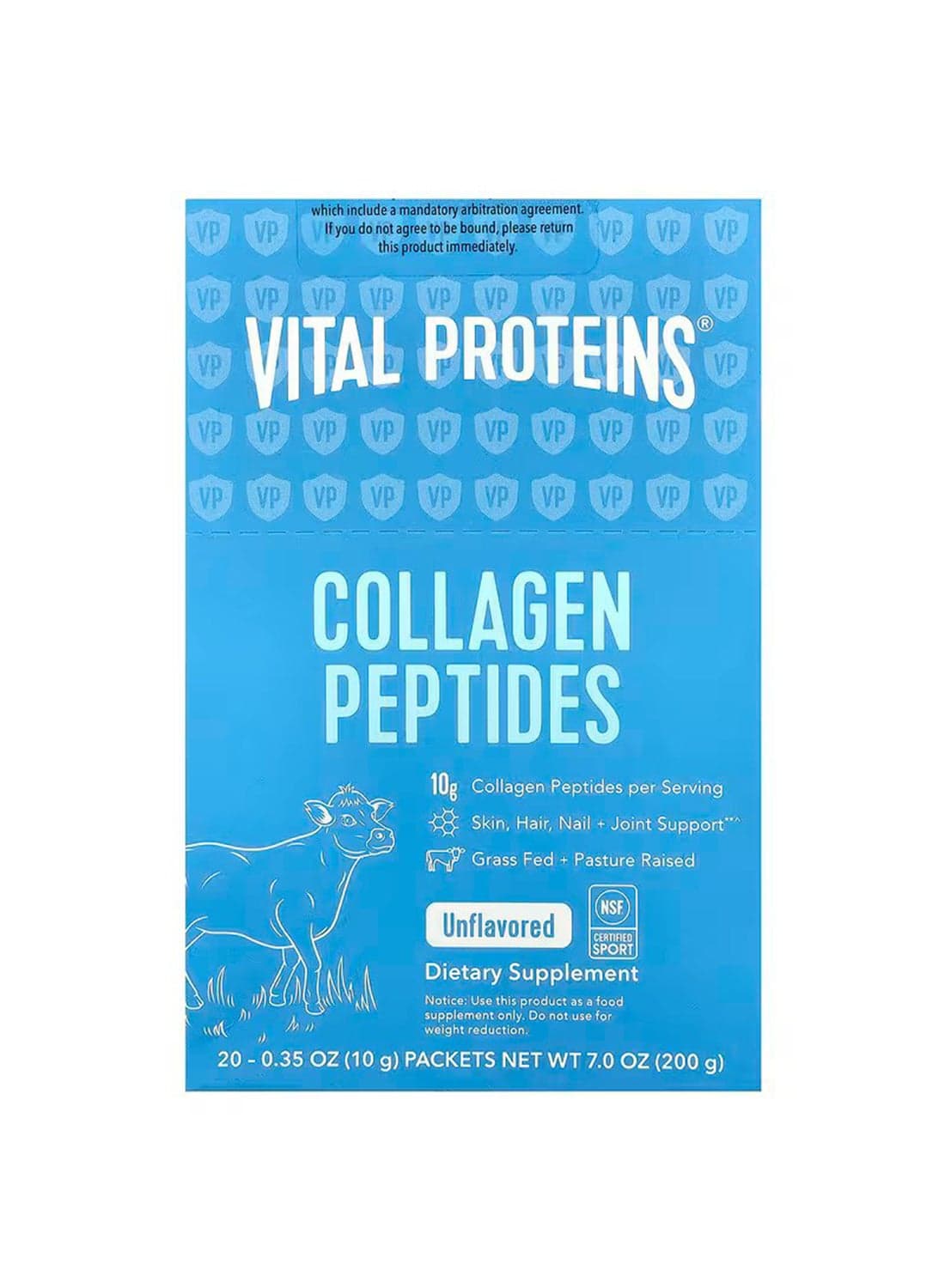 Collagen Peptides, Unflavored, 20 Packets, each 0.35 oz Packaging May Vary