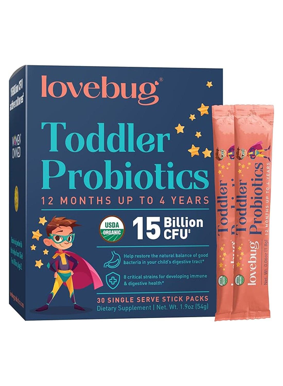 Toddler Probiotics, 30 Single Serve Stick Packs, 1.9 oz (54g)