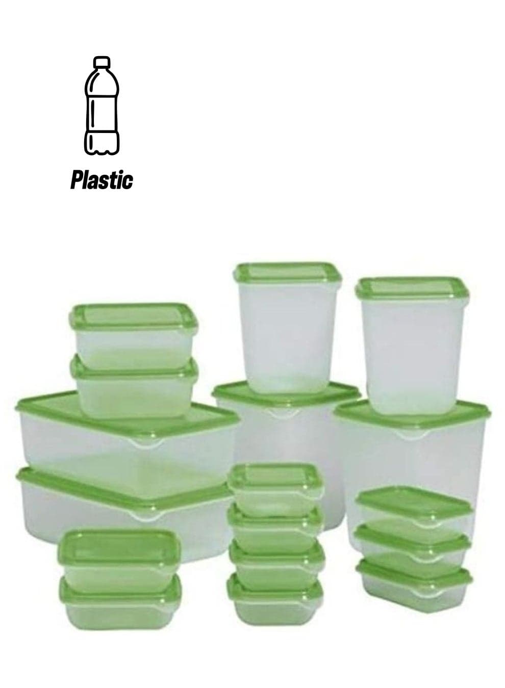 17 Piece Food Containers Set Multicolour 23 x 16 x 8cm