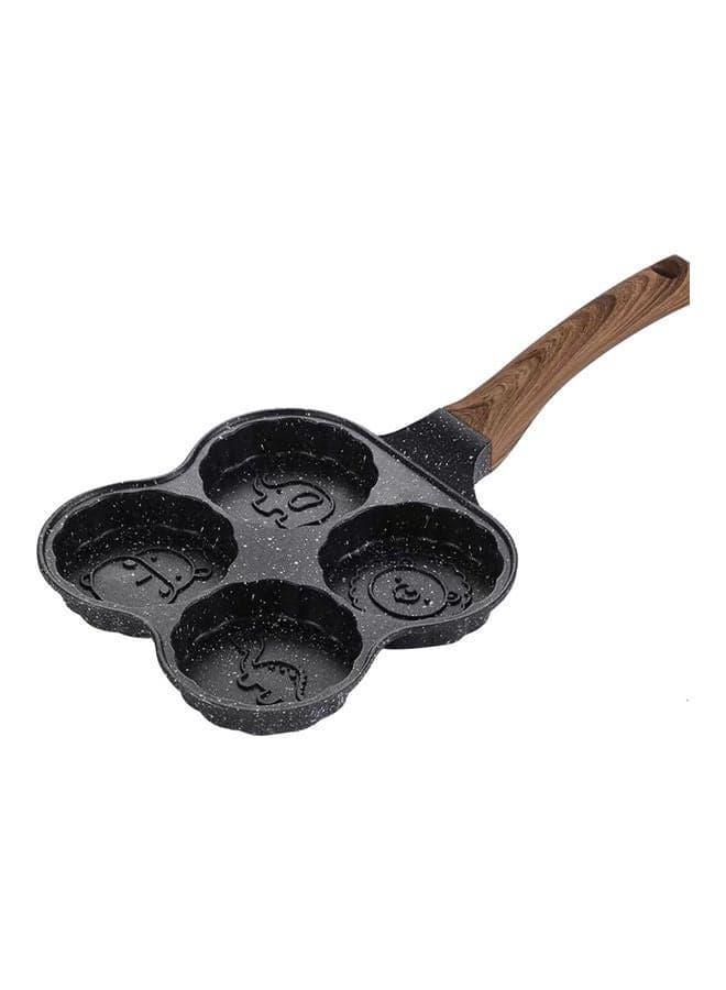 4-Mould Non-Stick Egg Frying Pan Black 23x5.5x20cm