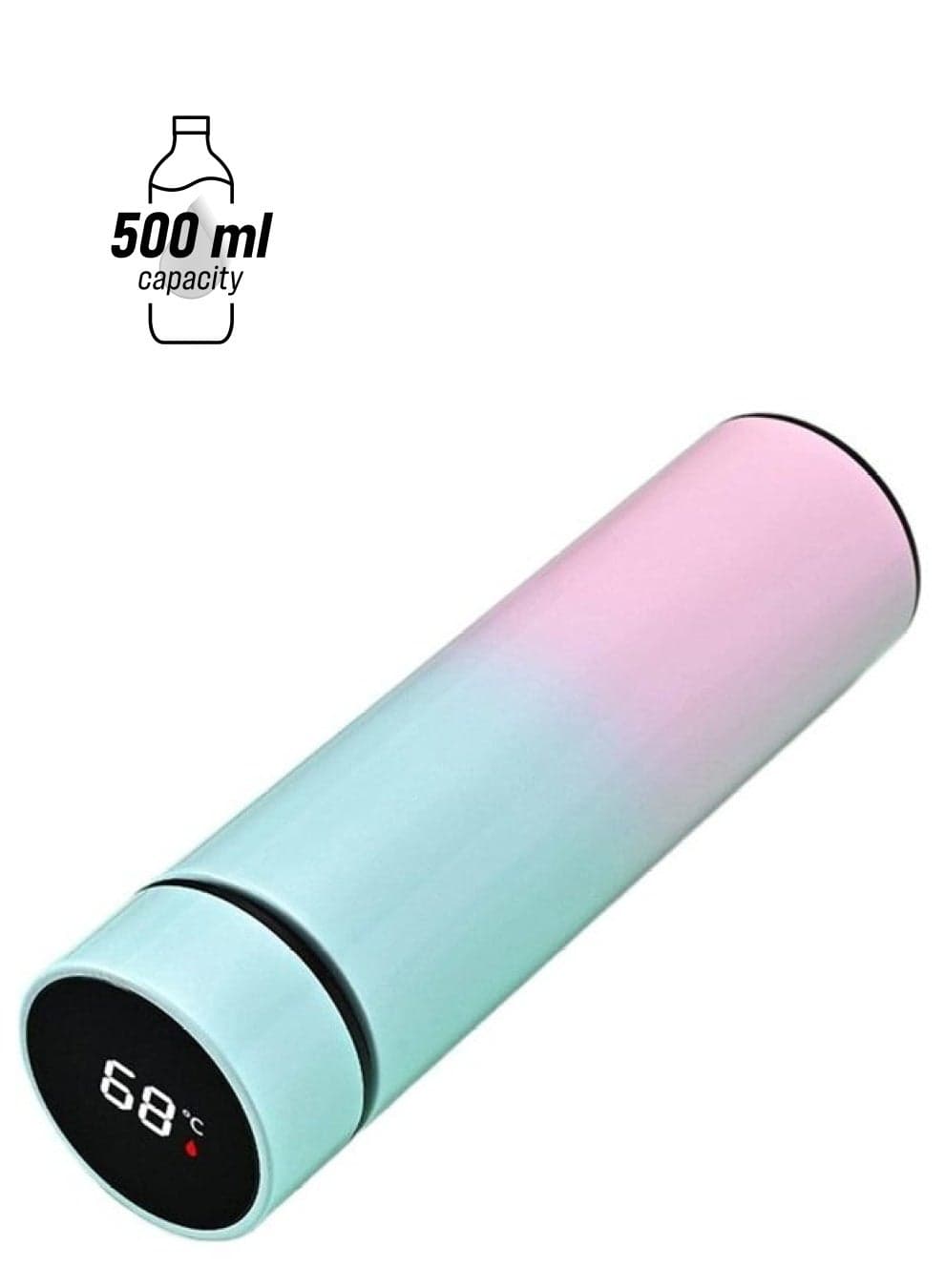 Stainless Steel LED Smart Temperature Display Vacuum Thermo Bottle Multicolour 500ml