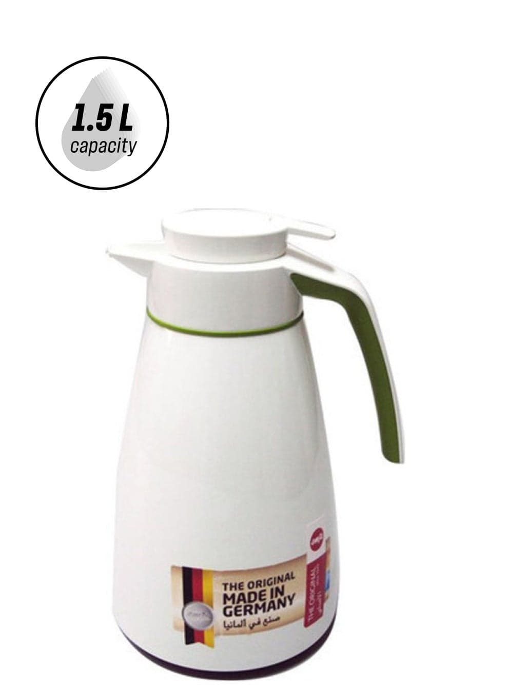 Quick Tip Bell Flask White/Green 1.5Liters