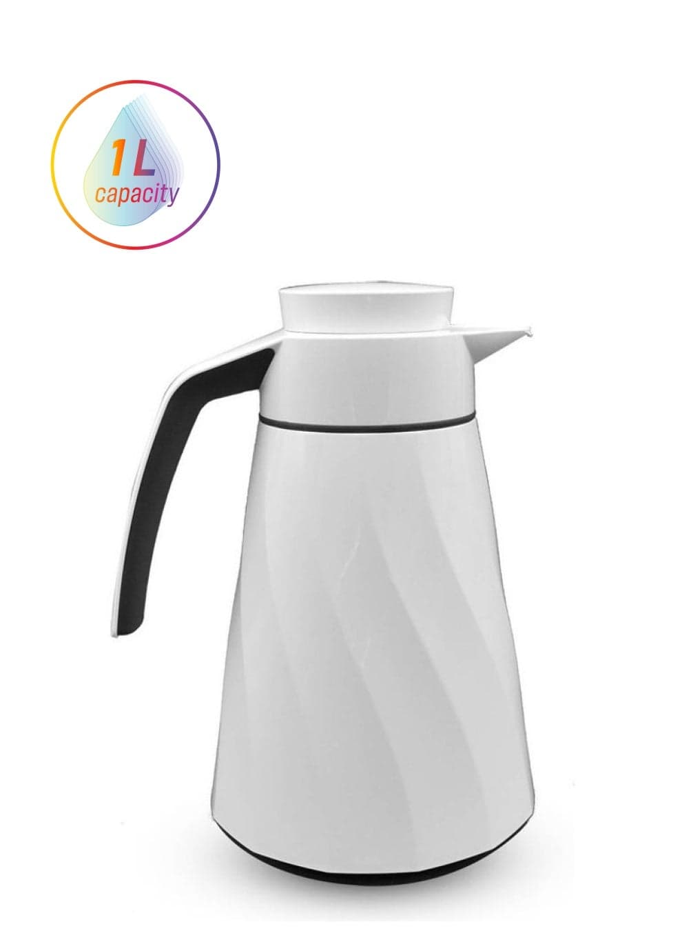Cone Swirl Flask White