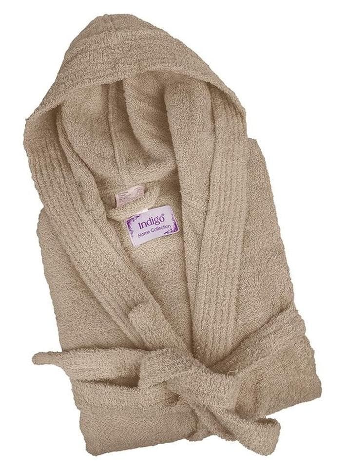 Bliss Casa - Unisex Bathrobe - 100% Cotton Super Soft Highly Absorbent Bathrobes For Women & Men- Perfect for Everyday Use Unisex Adult Beige Adult Size