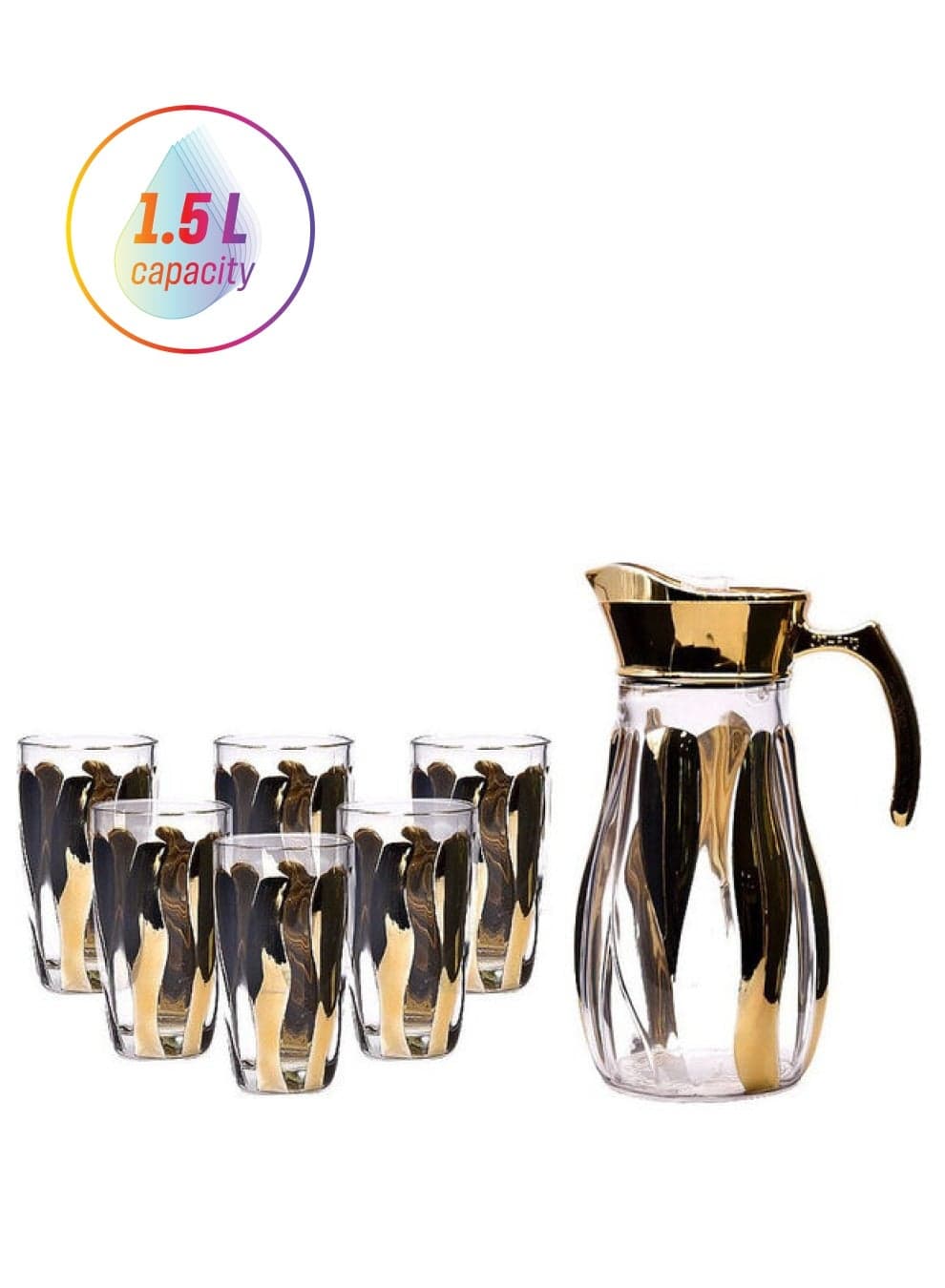 Auberge Screw Top Vacuum Flask Gold/White/Black