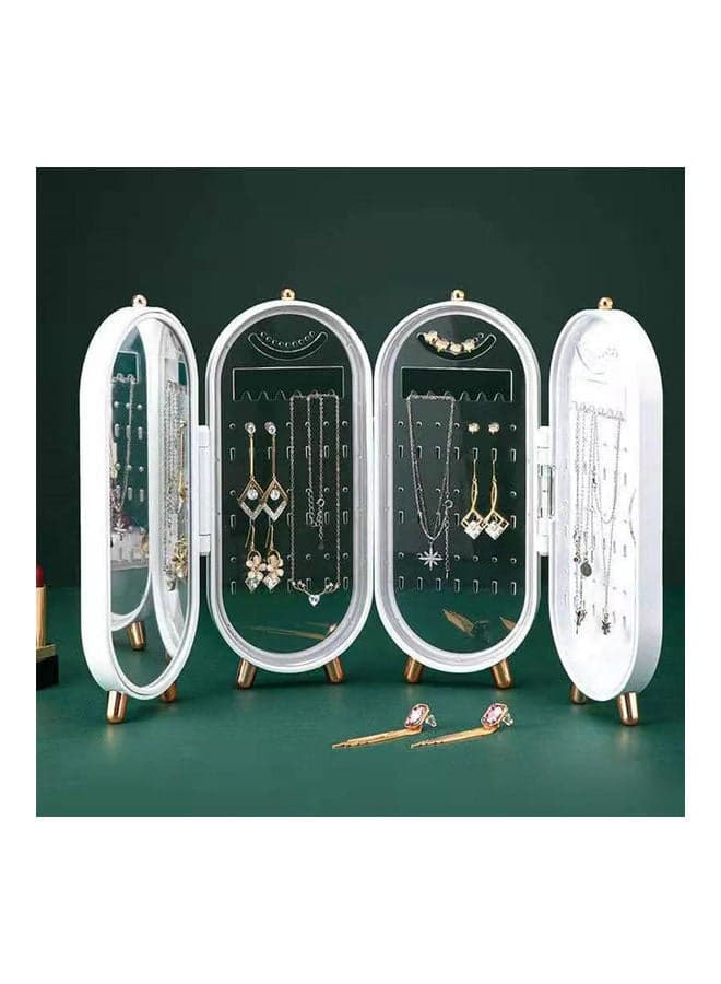 Foldable Jewelry Storage Box Earrings Display Stand Bracelet Necklace Organizer