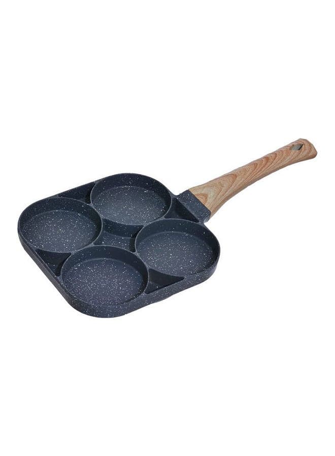 Wangfa 00051 Aluminum 4 Holes Frying Pan With Wood Handle Grey 24*19*4cm