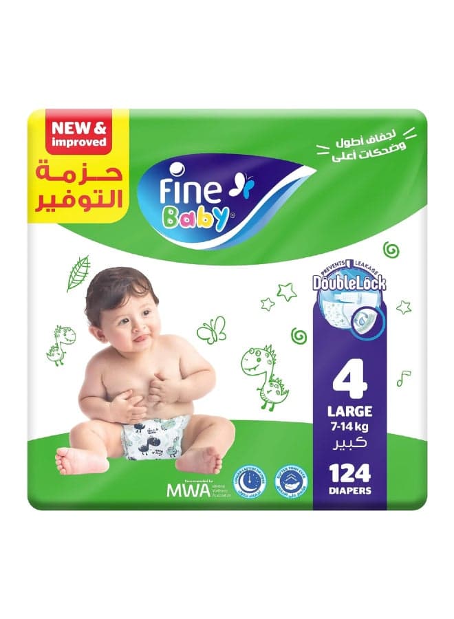 Baby Diapers, Size 4, Large 7–14Kg